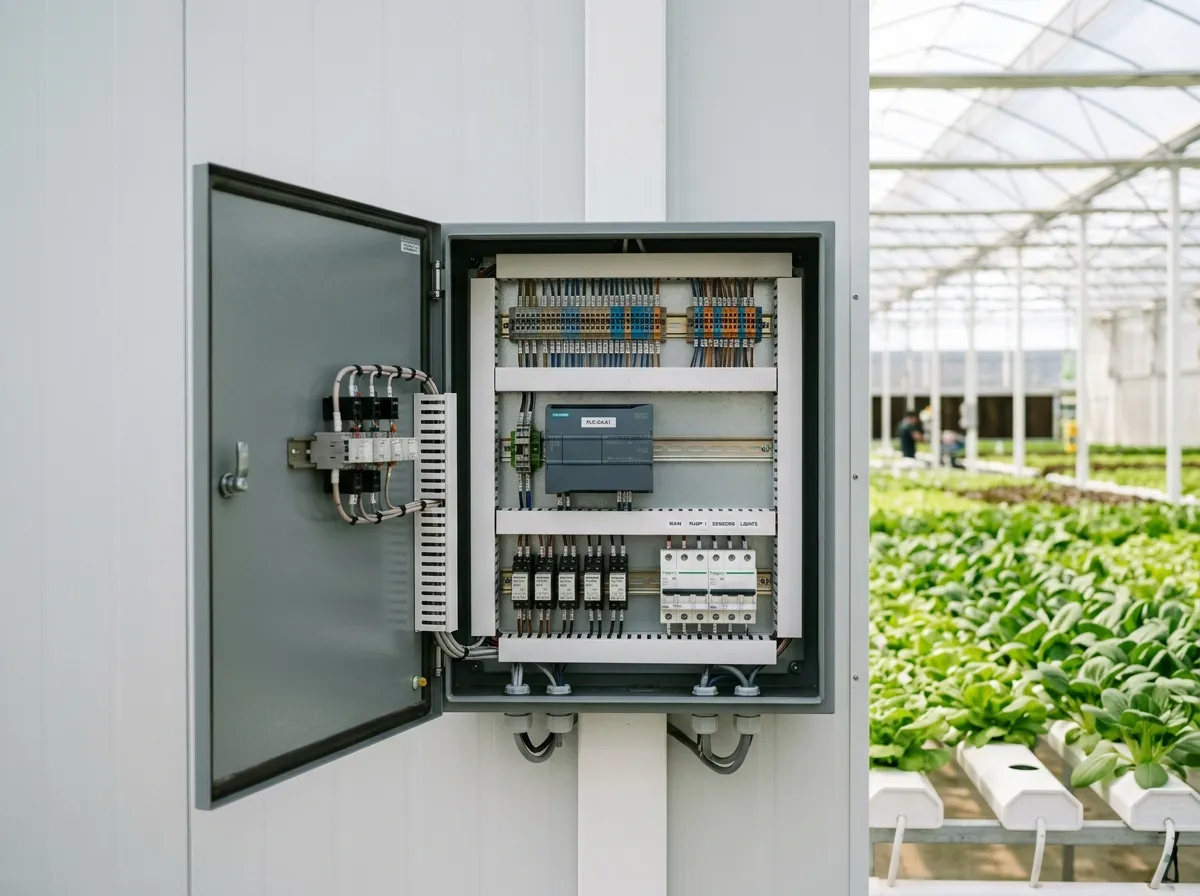 Control cabinet with the facility controller and dosing electronics
